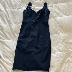 Black Halo Strapless Midnight Blue Dress